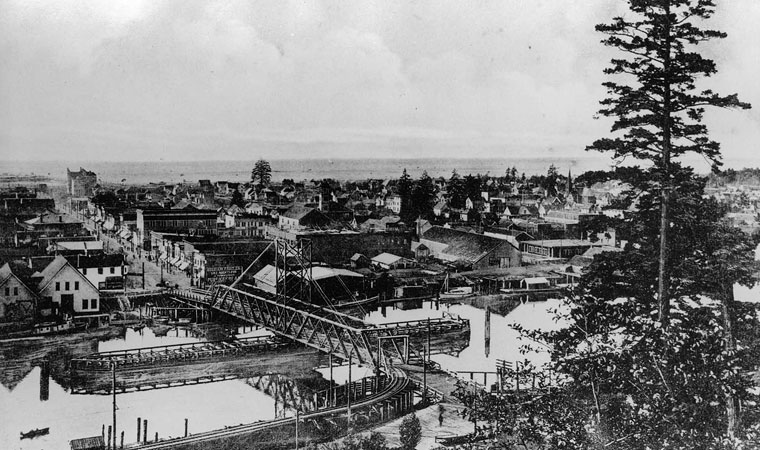 Birds eye view of Hoquiam, circa 1900 Photo credit: Jones Photo Historical Collection
